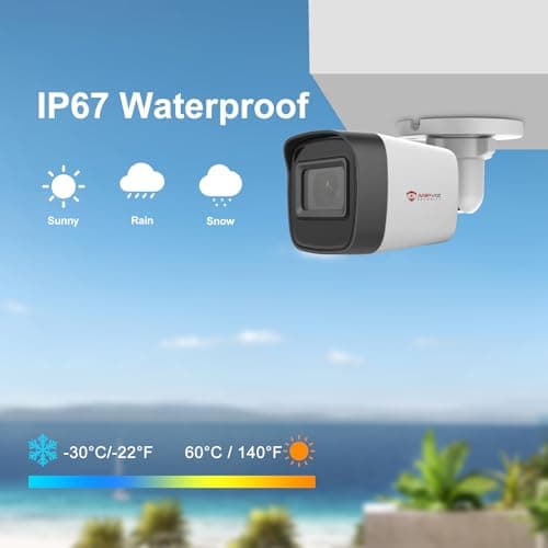 Anpviz 5MP Security Camera Outdoor, 4-in-1 (TVI/AHD/CVI/CVBS) Analog CCTV Bullet Wired Camera, Surveillance Camera with 2.8mm Lens,100ft IR Night Vision, IP67 Waterproof, DVR Camera for Home Security 7
