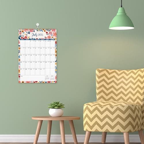 2025-2026 Wall Calendar - Jul 2025 - Dec 2026, 18 Months Hanging Monthly Calendar 2025-2026 Vertical, 17" x 12", Twin-Wire Binding, Julian Date, Large Block, Notes, Thick Paper, Perfect for Organizing 6
