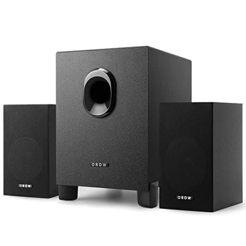 OR O R O W OROW S211 New USB-Powered 2.1 Multimedia Speakers System with Subwoofer,16W Computer Speakers,Strong Bass,3.5mm Audio Inputs,Great for PC/PS4/TV (Wooden)