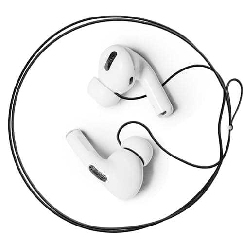 Podstring New Version of Anti-Lost Strap for Wireless in-Ear Earbuds with Ear Tips, Airpod pro Lanyard - Black (Compatible with Airpods Pro 1 2 3, Sony, Beats, Samsung, Bose)