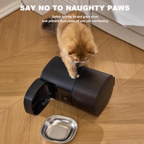 Automatic Cat Feeder with Camera & Voice Interaction, WiFi/App Control, 4L Dry Food Dispenser for Cats & Dogs with Freshness Preservation, Custom Feeding Times & Portions, Dual Power 7