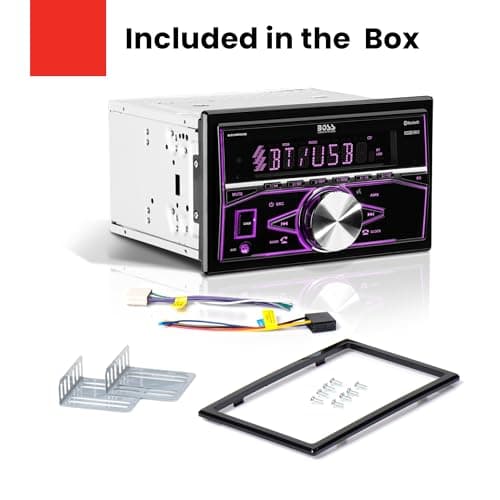 BOSS Audio Systems 820BRGB Car Stereo - Double Din, Bluetooth, No CD DVD Player, AM/FM Radio Receiver, Multi Color Illumination, Aux in, USB 7