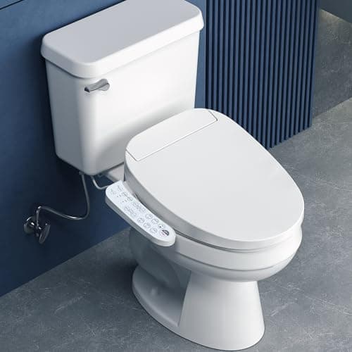 Aquonderful Elongated Smart Bidet Toilet Seat, Electric Smart Heated Seat with Slow Closes, Warm Water, Dryer, Vortex Wash, Rear and Front Wash, Night Light, White, 208 (Elongated) 9