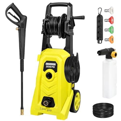 Electric Pressure Washer Max 2030 PSI 1.76 GPM 14.5-Amp 1800W Pressure Washer with 20 FT Tangle-Free Hose 35 FT Power Cord for Cars Fences Driveways Patios