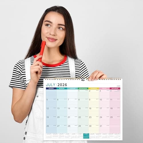 Calendar 2026-2027- Wall Calendar 2026-2027, July 2026 - December 2027, 18 Monthly Calendar with Thick Paper, 15" x 11.5", Hanging Hook - Colorful Lump 6