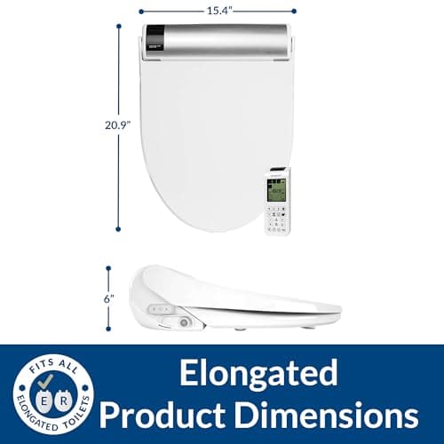 Bio Bidet BB2000 Electric Bidet Toilet Seat, Warm Water with Air Dryer, Heated Seat with Sensor and Slow Close Lid, Night Light, Remote Control, Elongated, and Bidet Towels 13