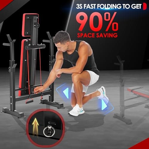 OPPSDECOR 900LBS All in One Weight Bench Set with Squat Rack Adjustable Workout Bench with Leg Developer Preacher Curl Rack Fitness Strength Training Bench for Home Gym 5