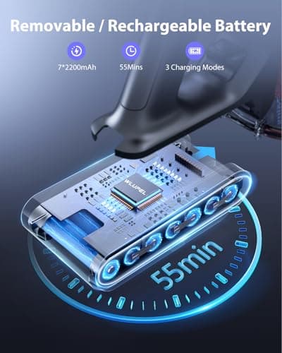 Powerffy Cordless Vacuum Cleaner, Stick Cordless Vacuum with LED Touch Screen, Anti-Tangle Vacuum Cleaner with Charging Station for Carpet Hard Floor Pet Hair 6