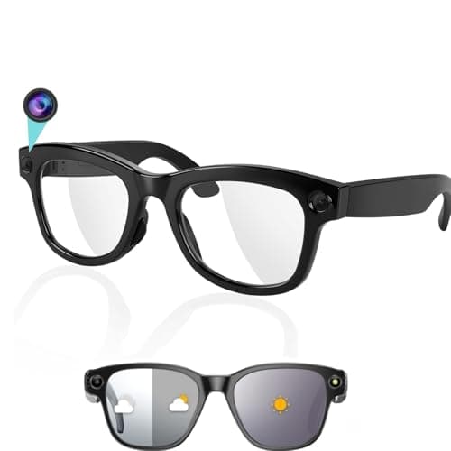 NILUTO AI Smart Glasses with Camera and Bluetooth, 8MP 4K Video Audio Recording Glasses with Translation & Voice Control, IP67 Waterproof Smart Glasses for Business & Outdoor