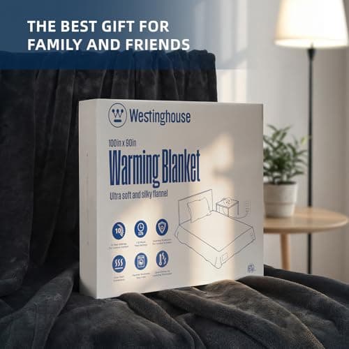 Westinghouse King Size Electric Heating Blanket, 10 Levels, Auto Shut Off, Fast Heating, Machine Washable (King, 100x90 Inches, Charcoal) 7