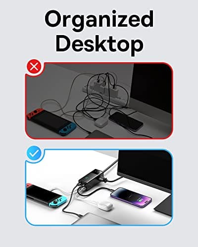 Baseus Power Strip Surge Protector 1200J - PD65W USB C Charger Extension Cord with 3 AC Outlets & 4 USB Port Fast Charging Charging Station for Office Dorm Room Home 5