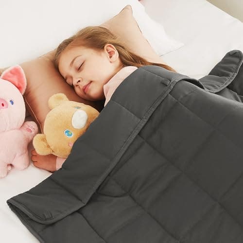 CuteKing Weighted Blanket (4lbs, 36"x48", Grey) Heavy Blanket for 40-60lbs, Weighted Blanket for Cooling & Heating with Premium Glass Beads, Soft Thick Blanket All-Season