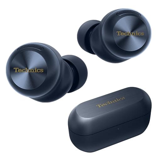 Technics Reference Class Hi-Fi Wireless Earbuds,Dolby Atmos with Head Tracking,Adaptive Noise Cancelling,3 Device Multipoint, 10-hr Battery,Wireless Charging,Improved Fit -EAH-AZ100-A (Blue)