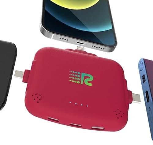 Rush Charge Universal COMET Portable Power Bank – 3200mah, 2.1A High-Speed Fast Charging - Apple Lightning, Type C, Micro-USB Charges 3 Devices at a Time Pre-Charged Compatible with iPhone 17 16 15 14 4