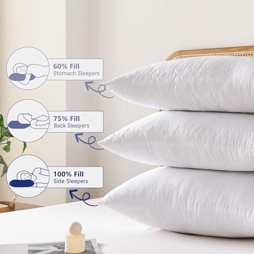 Shatex Extra Firm Pillow Standard Size 26 x 20 inch, Bed Pillow with Adjustable Insert Provides Stronger Support - for Back, Stomach & Side Sleepers,Super Firm 9