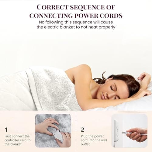 Thermee Micro Flannel Heated Blanket - Queen Size, 10 Settings, Rapid Heating - Sand 7