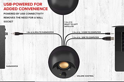 Creative Pebble Plus 2.1 USB-Powered Desktop Speakers with Powerful Down-Firing Subwoofer and Far-Field Drivers, Up to 8W RMS Total Power for Computer PCs and Laptops (Black) 6