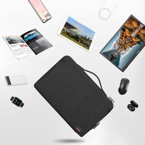 16.1/15.6 Inch Portable Monitor Case, 15.6 inch Laptop Protective Carrying Cover with PU Handle, Large Accessory Pocket and Water Resistant for Travel Monitor Bag Display Screen Sleeve, Black 6