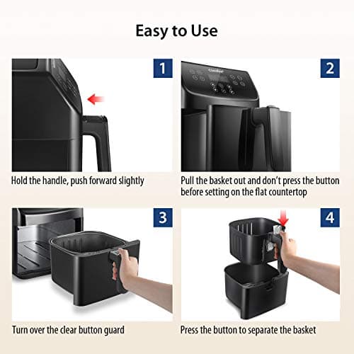 COMFEE' 5.8Qt Digital Air Fryer, Toaster Oven & Oilless Cooker, 1700W with 8 Preset Functions, LED Touchscreen, Shake Reminder, Non-stick Detachable Basket, BPA & PFOA Free (110 electronic Recipes) 9