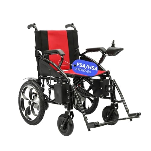Culver Artemis All Terrain Electric Wheelchair Heavy Duty, 2xMotor Foldable Electric Wheelchairs for Adults, Power Wheelchair, Silla de Ruedas para Adultos Electrica, Wheelchairs for Seniors — Red