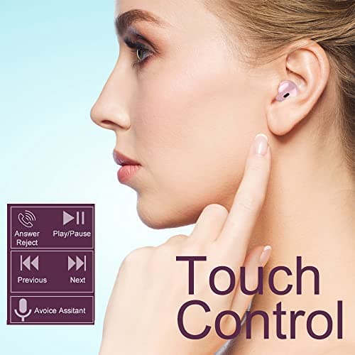 eleror Invisible Mini Wireless Bluetooth Earbuds, Small Semi in-Ear Earbuds for Work & Daily Use, Touch Control, Lightweight for Music & Audiobooks 6