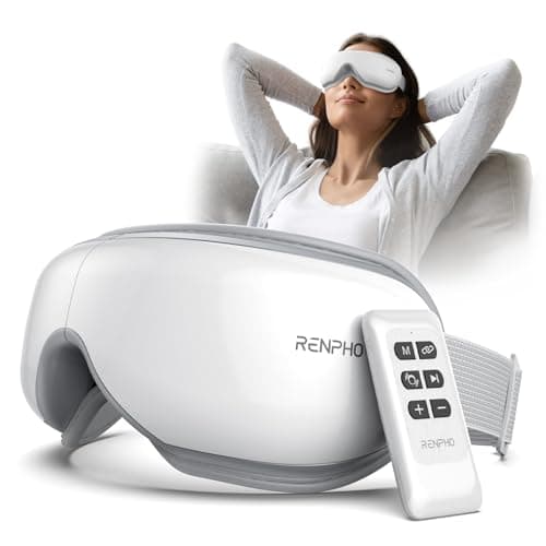 RENPHO Eye Massager with Heat, Mothers Day Birthday Gifts for Women Men Her Him, FSA Eligible HSA Sleep Mask with Remote Compression, Head Massager for Migraine Relief Stye Eye Eyeris 1