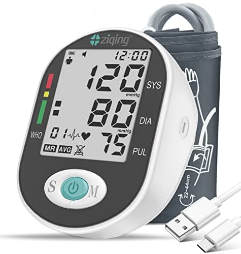 Blood Pressure Monitor, Bp Machine with Large Upper Arm Cuff of 8.7-17.3 Inches, Large Screen, Total 198 Memories for 2 Users(Black+White)