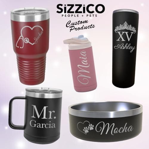 Heart + Paws and Name Dog Bowl - Engraved, Nonslip, Custom Dog Bowl, Custom, Stainless Steel, Engraved Pet Bowl, Feeding, Pet Supplies, Pet Food 10