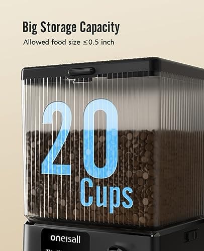 oneisall Automatic Cat Feeder with 5G WiFi, Automatic Cat Food Dispenser for 2 Cats Small Pets, 20 Cups/5L Timed Dry Food Dispenser with APP Control 5