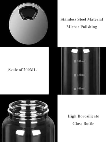 Verdental 7 oz Salt Pepper Shakers with Adjustable Outlet Holes Clear Glass Shaker Bottles Spice Seasoning Cans for Kitchen Decor and Home Restaurant BBQ Camping Farmhouse Kitchen Accessories (200ml) 9