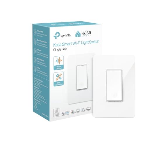 Kasa Smart Light Switch HS200, Single Pole, Needs Neutral Wire, 2.4GHz Wi-Fi Light Switch Works with Google Home, UL Certified, No Hub Required, White