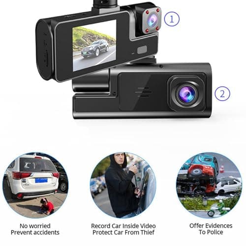 Dash Cam Front and Inside, 2.0" Screen, Loop Recording, Wide Angle, Night Vision, Parking Mode 7