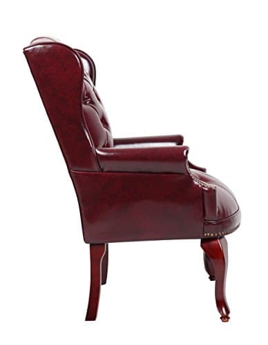 Boss Office Products Wingback Traditional Guest Chair in Burgundy, high-Back (B809-BY) 7