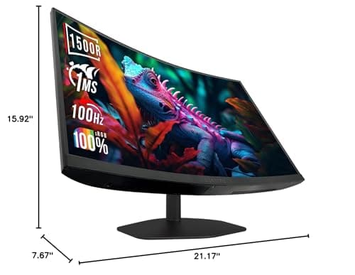 Sceptre Curved 24-inch Gaming Monitor 1ms 100Hz 1500R DisplayPort HDMI X2 Eye Care 100% sRGB Build-in Speakers, Machine Black 2025 (C248W-FW100T Series) 8