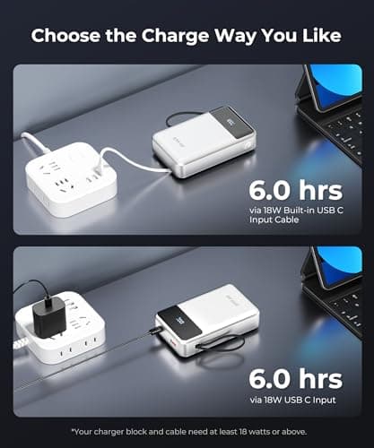 JOYFAR Portable-Charger-Power-Bank Travel Essentials Battery Pack USB C 30000mAh Built in Cable 22.5W Phone Fast Charging Powerbank Compatible with iPhone 16 15 14 13 12 11 iPad Samsung Google etc 7