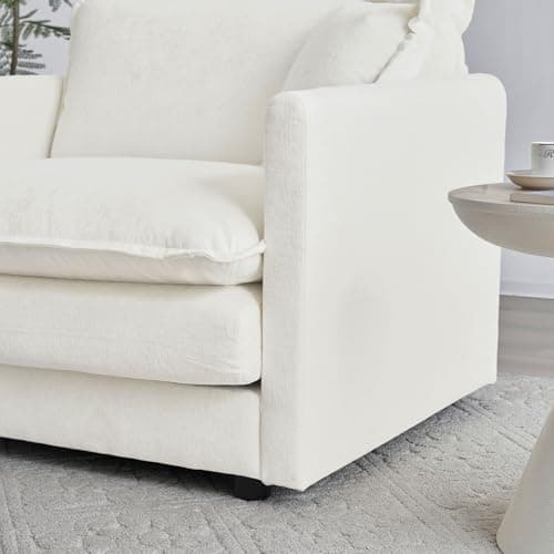 Mixcous Chenille Oversized Accent Chair - 39”W Big Comfy Modular Cloud Chair, Cozy Reading Chair for Living Room, Kids Room, Reading Nook, Bedroom, Family, Cream White 6