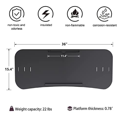 Miden Treadmill Desk Attachment, Universal Laptop Desk, Ergonomic Platform for Notebooks, Tablets, Workstation for Treadmill Handlebars up to 36 inches 6
