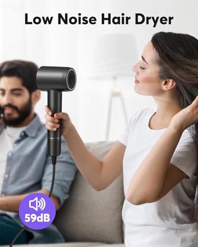 Hair Dryer - Bopcal Ionic Blow Dryer with Concentrator for All Hair Types,160000 RPM High-Speed Fast Drying Lightweight and Quiet, 200 Million Negative Ions Dryer with Thermo-Control (1500w) 6