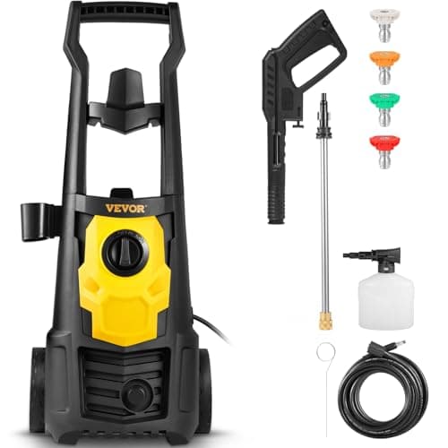 VEVOR Electric Power Washer, 2000 PSI 1.65 GPM, Portable Cleaner with 30ft Hose, Foam Cannon & 5 Nozzles for Cars, Patios, Fences - ETL Listed