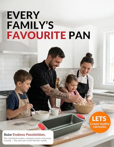 Boxiki Kitchen Non Stick Steel Banana Bread Pan for Baking, Premium Loaf Pan 8.5 Inch With Easy to Clean & Quick Release Coating - Professional Baking Pan With Silicone Handles 5