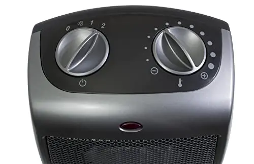 Lasko Portable Indoor Electric Ceramic Space Heater with Tip-Over Safety Switch, Overheat Protection and Thermostat, 2 Speeds, Safe for Home, 9.2 Inches, Dark Gray, 1500W, 754201 9