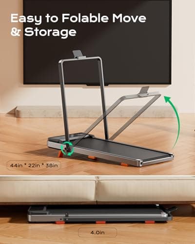 TREAFLOW Walking Pad,Treadmill with Incline for Home Office, 2.5HP Portable Under Desk Treadmill with 265 Lbs Capacity,Remote Control, Led Display 6