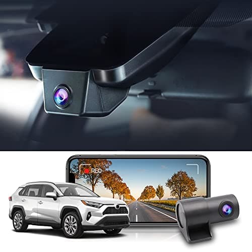 Fitcamx Front 4K+Rear 1080P Dash Cam Adapts for Toyota RAV4 2022-2025 (Model B/with Vents on Cover), Integrated OEM Look, WiFi & APP, Dual HD Video, Loop Recording, G-Sensor, Easy to Use, 128GB Card
