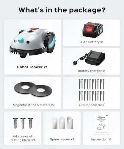 YARDCARE V100 Robot Lawn Mower with HD Vision Navigation, Smart Obstacle Detection, Collision Sensors, Adjustable Cutting Height, Low-Noise Operation—Perfect for Small Lawns up to 1,600 sq ft. 9