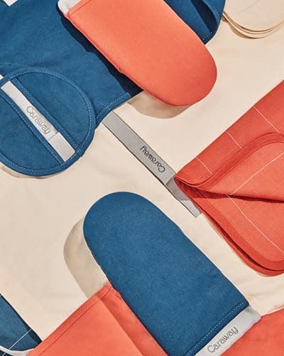 Caraway Apron - 100% Organic Cotton Apron - Features 2 Pockets & Adjustable Neck Strap - Absorbs Liquids & Dissipates Heat With Ease - Machine Washable - One Size - Cream 7