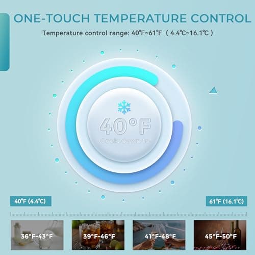 EUHOMY 48 Can Beverage Refrigerator cooler-Mini Fridge Glass Door for Beer Drinks Wines, Countertop Beverage Fridge with Adjustable Shelves Blue LED for Home/Office/Dorm/Bar, 1.3 cu.ft 4