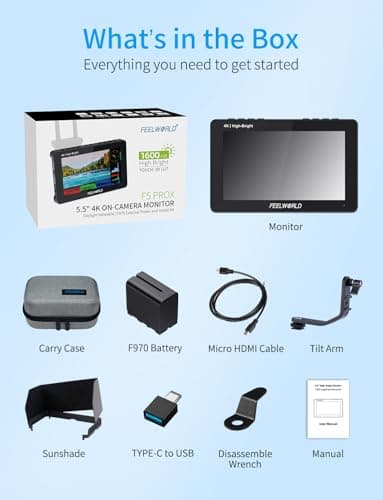 FEELWORLD F5 Prox 5.5 Inch 1600nit Field Camera Monitor with Touch 4K HDMI 3D LUT Waveform for DSLR Mirrorless Camera Help Filmmakers Photographer Outdoor Accurate Focus and Expose 9