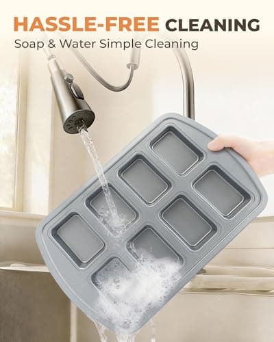 Bake Choice Mini Loaf Pan, 8-Cavity Non-Stick Carbon Steel Baking Pans Set for Banana Bread, Cornbread, Cheesecake, Muffins, Pound Cake, Small Meatloaf, Bread Pan 8