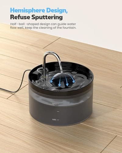 UIOOQ Cat Water Fountain, Pet Waterer Fountain with Ultra Silent Pump, Activated Carbon Filter Keep Water Fresh, 2.2L Capacity, Faucet Design, Anti Sputtering, Suit for All Kinds of Cat 8