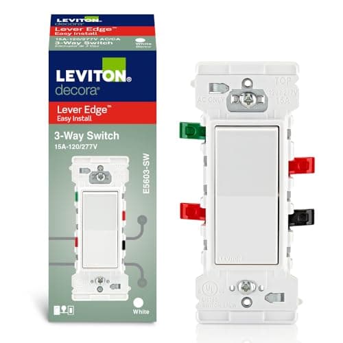 Leviton Lever Edge 15 Amp 3-Way Rocker Switch, E5603-SW, White